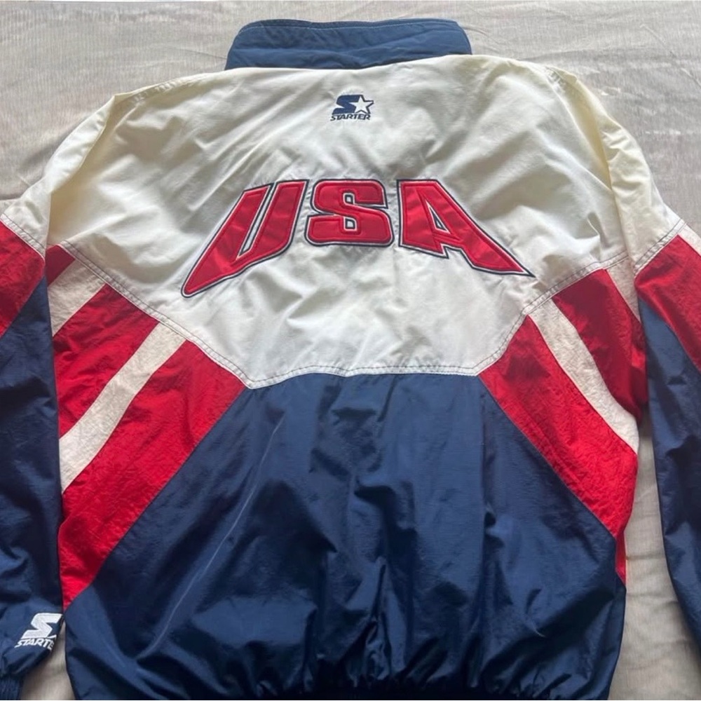 STARTER Men's Windbreaker - Navy, Red, and White